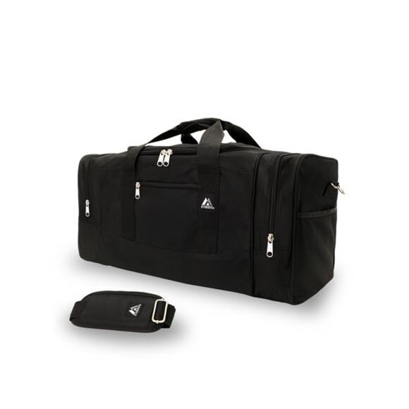 Unisex 25" Dual Zippered Sport Duffel Bag, Black - Picture 1 of 3